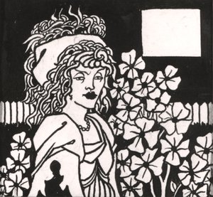 「Le Morte d&39;Arthur」の見出しの章、1893（紙にペンと黒のインク） 作： Aubrey Beardsley